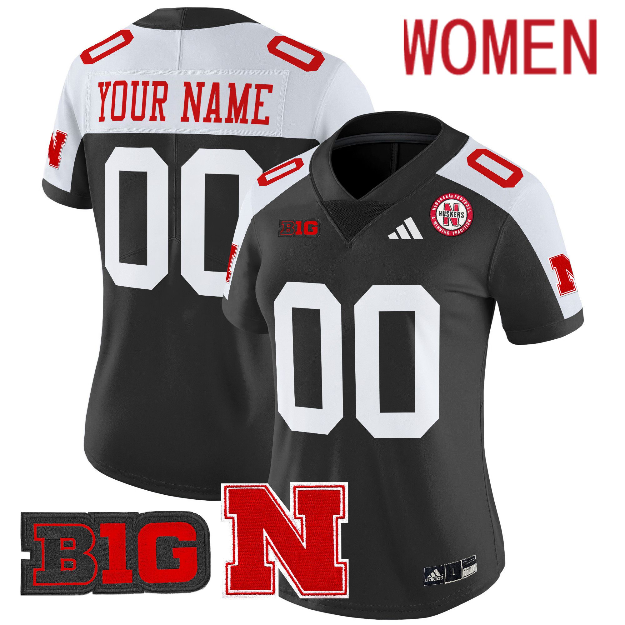 Women Nebraska Cornhuskers Black 2024 Vapor Limited Custom NCAA Jersey style 1